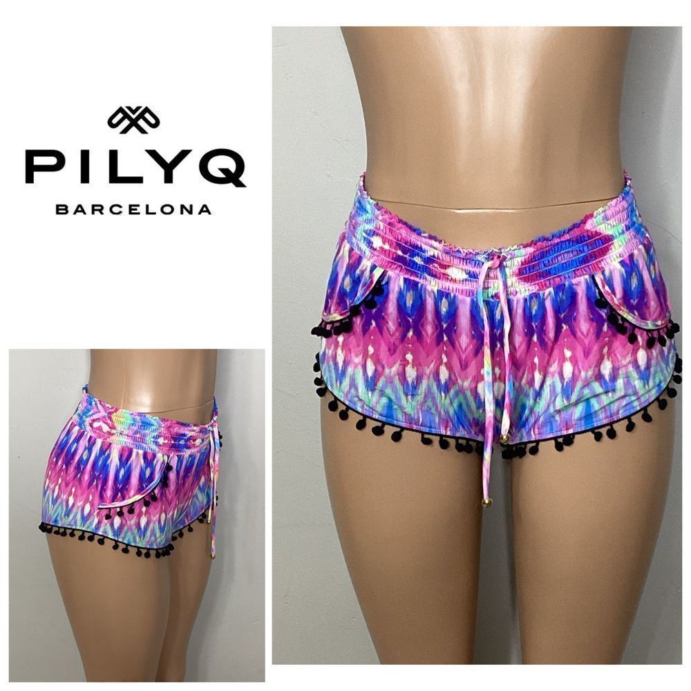 New. Pilyq multicolored Pom Pom shorts. XS/S. Normally $72